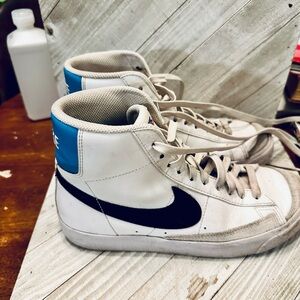 Nike Blazer Mid Youth Kids White Black Blue High Top Sneakers DA4086 108 Size 5Y
